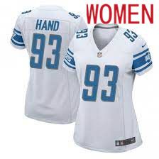 Women Detroit Lions #93 Da Shawn Hand Nike White Game NFL Jersey->women nfl jersey->Women Jersey